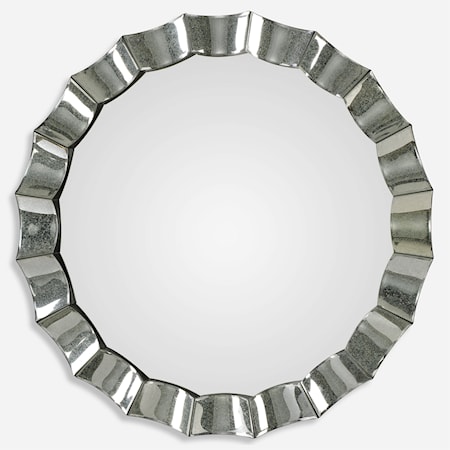 Sabino Scalloped Round Mirror