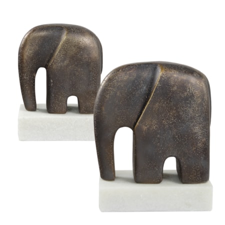 Timeless Tusk Bronze Sculptures Set/2