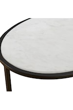 Uttermost Twofold Contemporary White Marble Accent Table