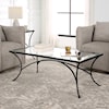 Uttermost Alayna Alayna Black Metal & Glass Coffee Table