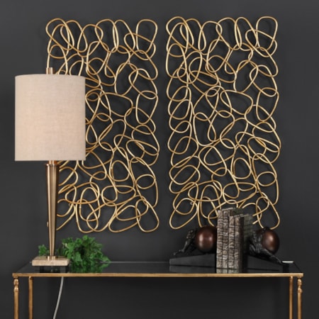 In the Loop Gold Wall Art Set of 2