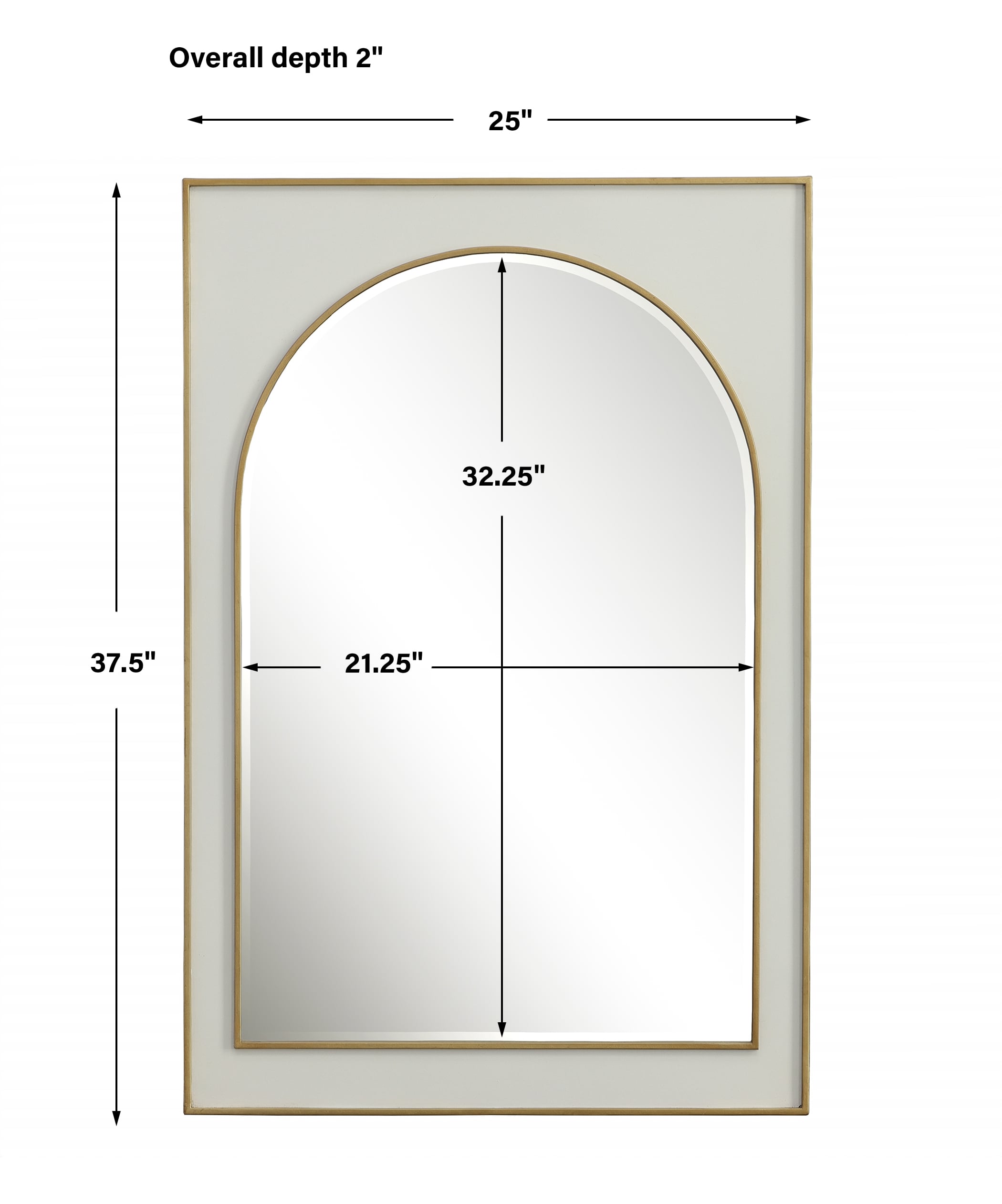 Uttermost Crisanta White Gloss Arched Mirror