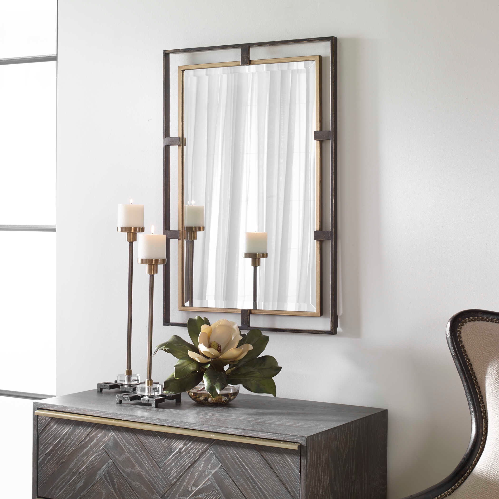 Uttermost Carrizo Carrizo Gold & Bronze Rectangle Mirror