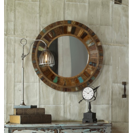 Jeremiah Round Wood Mirror