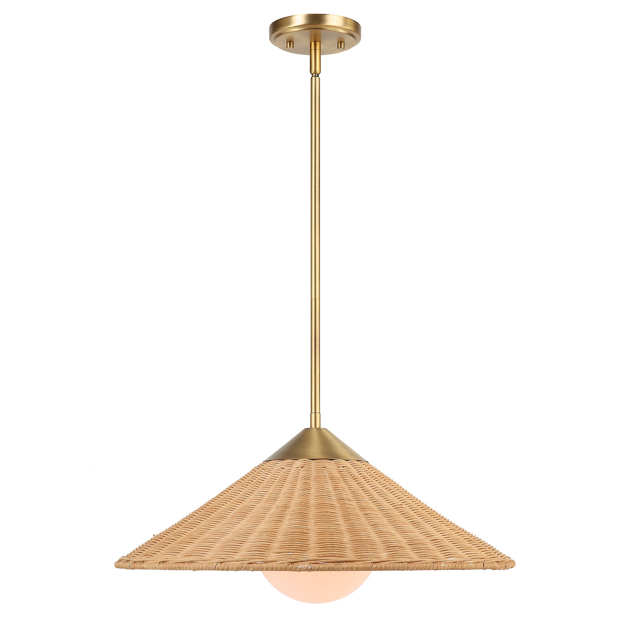 Phuvinh 1 Light Rattan Shade Pendant