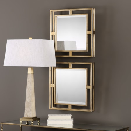 Allick Gold Square Mirrors (Set of 2)