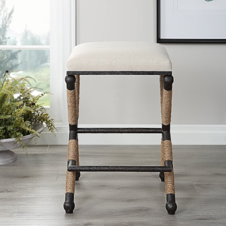 Firth Rustic Oatmeal Counter Stool