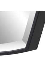 Ultimate Accents Crest Contemporary Curved Iron Mirror with Black Mirror Trim