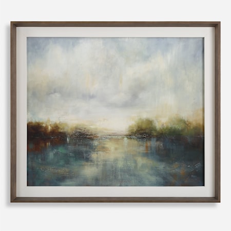 Blue Reverie Framed Abstract Lake Print