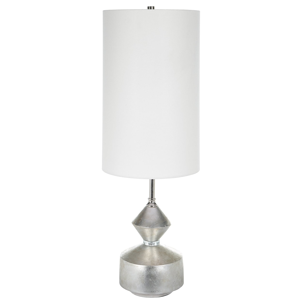 Uttermost Vial Silver Buffet Table Lamp with White Shade
