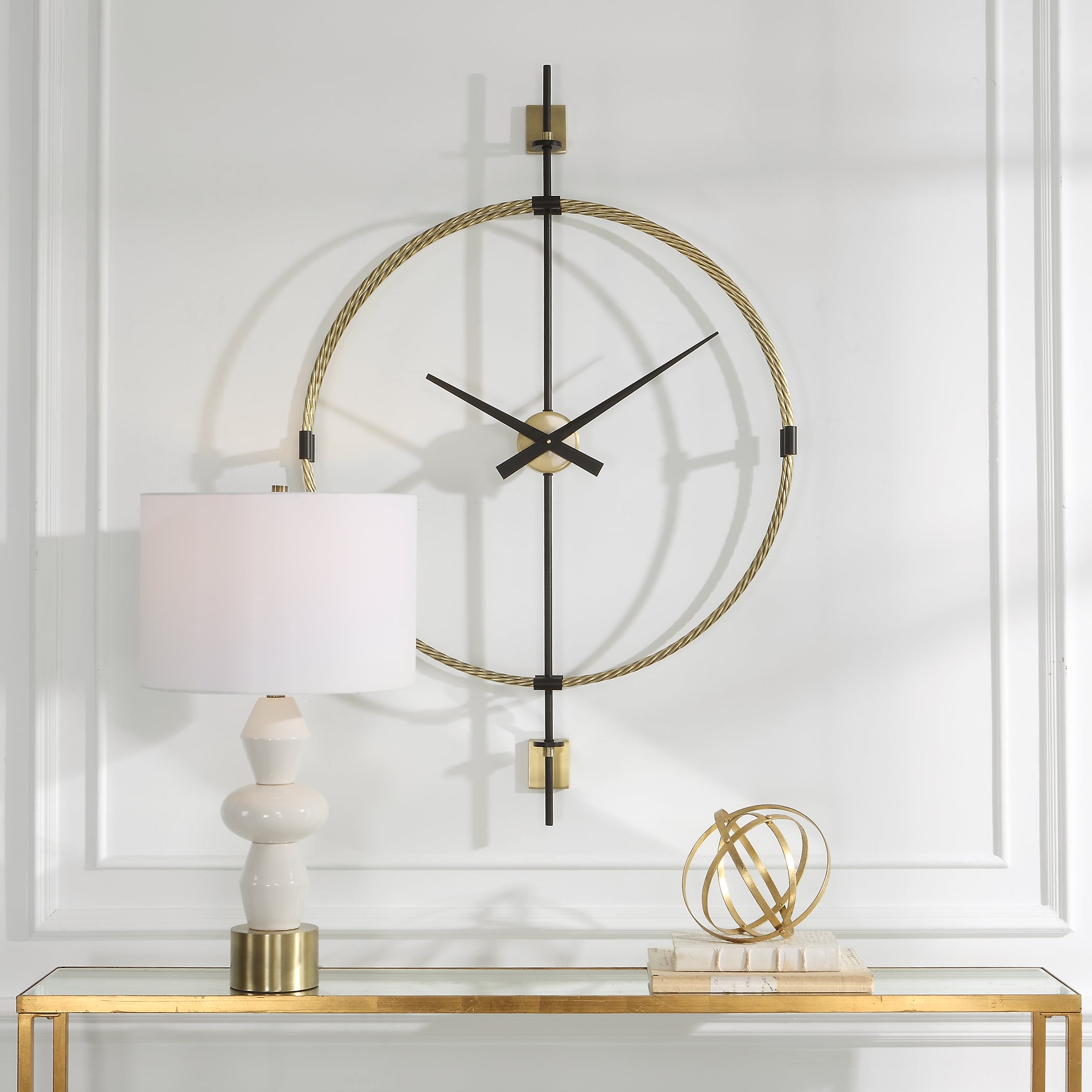 Uttermost Time Flies Wall Clock with Metal Frame