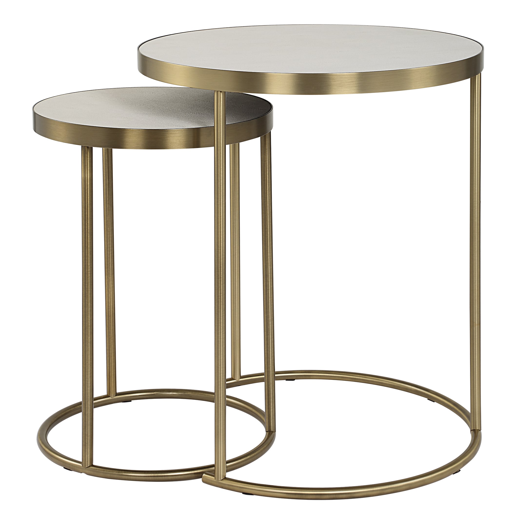 Aragon White Nesting Tables Set/2