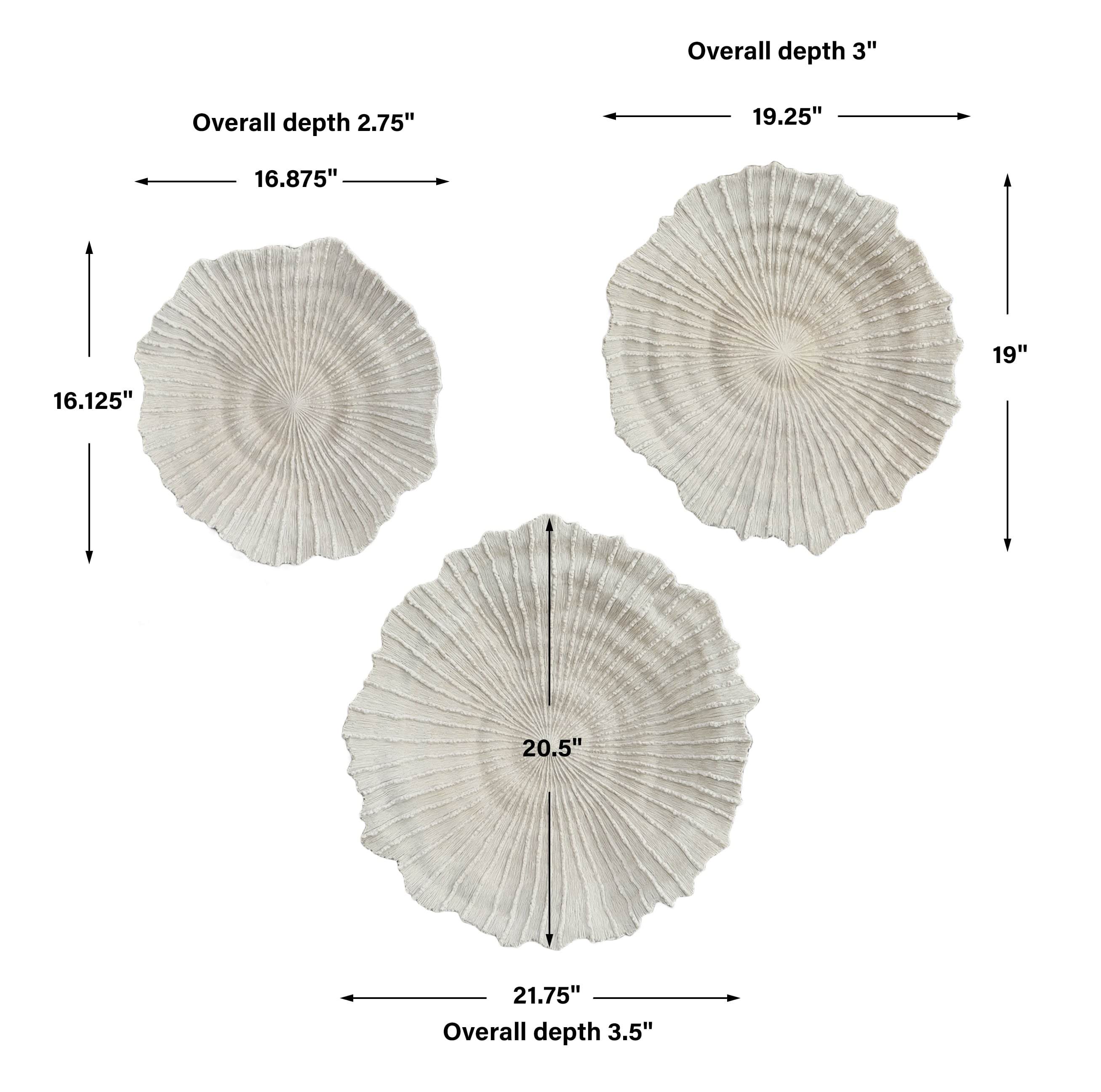 Uttermost Ocean Gems Ocean Gems Coral Wall Decor Set/3