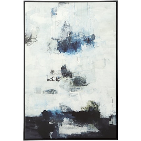 Black And Blue Framed Abstract Art