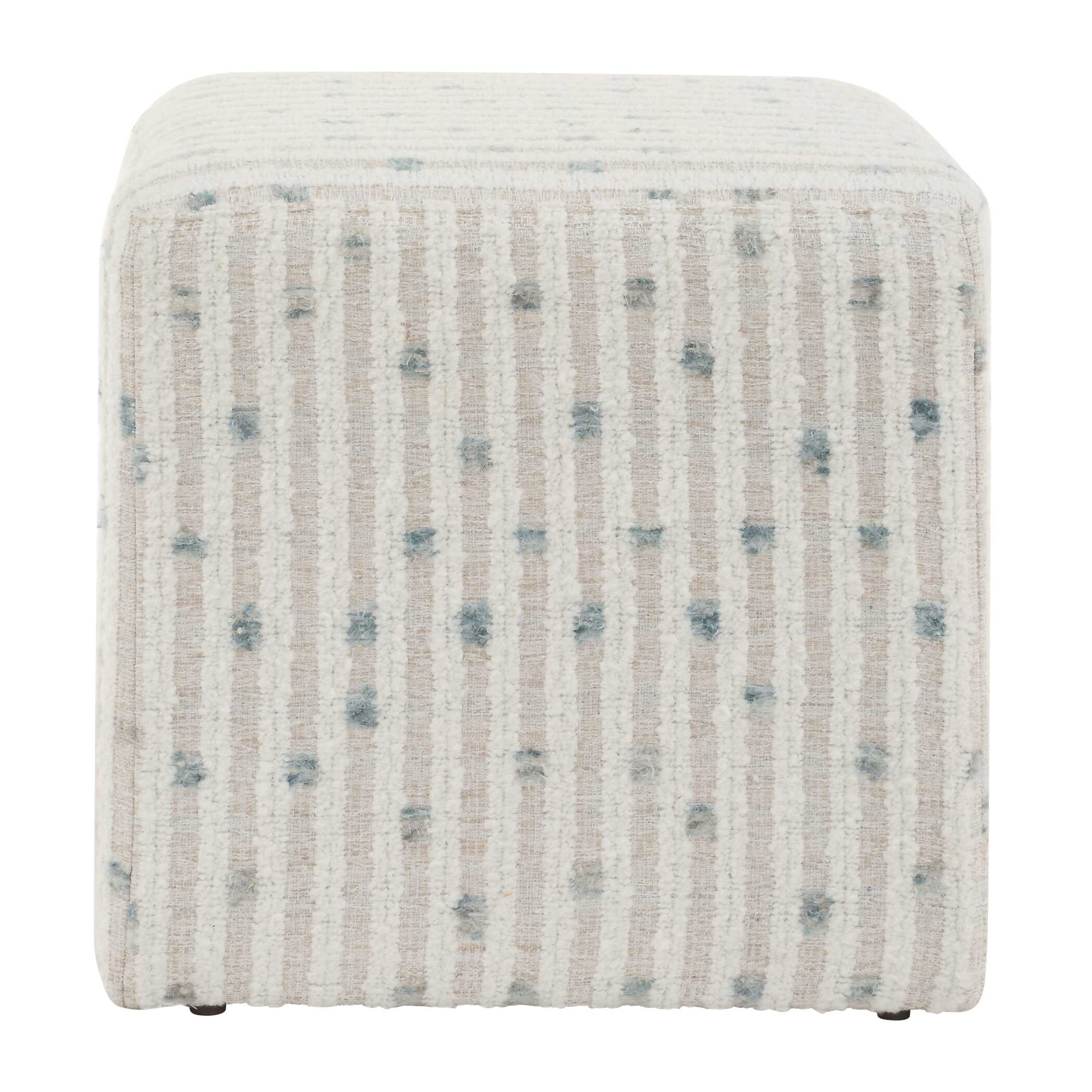 Joie White Chenille Ottoman