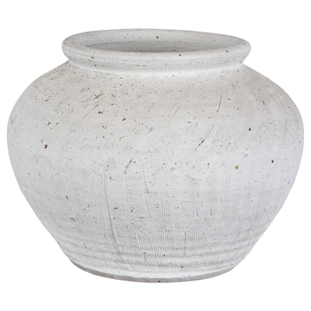 Floreana Round White Vase