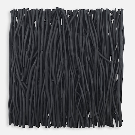 Square Black Wood Wall Decor