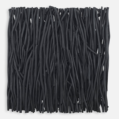 Square Black Wood Wall Decor