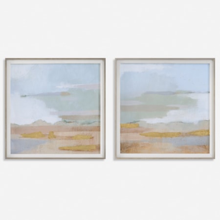 Abstract Coastline Framed Prints S/2