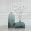 Uttermost Fuze Fuze Aqua & Bronze Vases Set Of 2