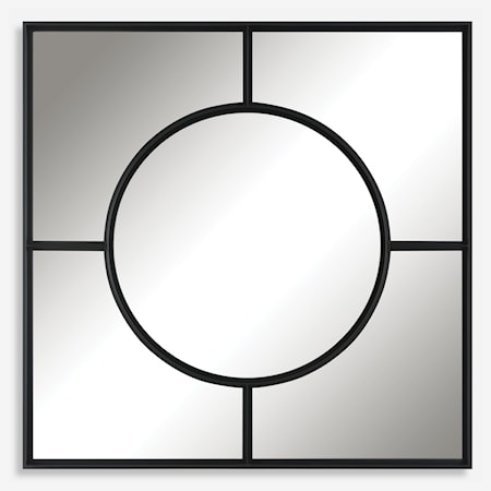 Square Window Wall Mirror with Deep Channels