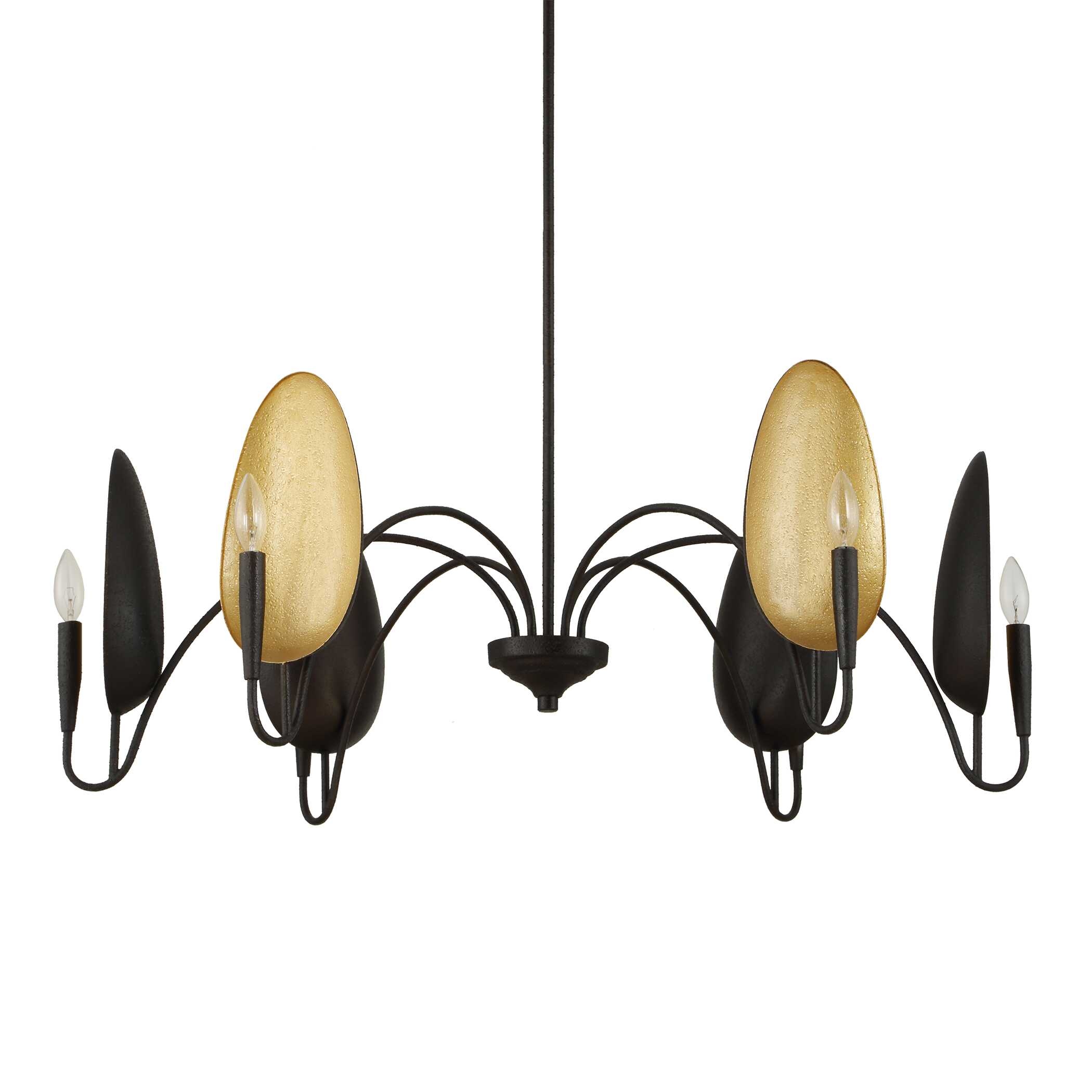 Uttermost Warwick Warwick 6 Light Matte Black Chandelier