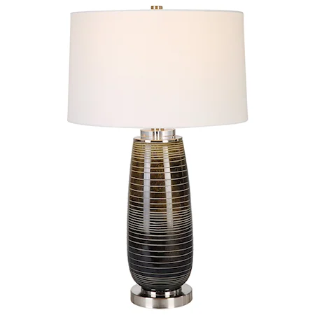 Rustic Bronze Table Lamp with White Lamp Shade