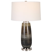 Rustic Bronze Table Lamp with White Lamp Shade