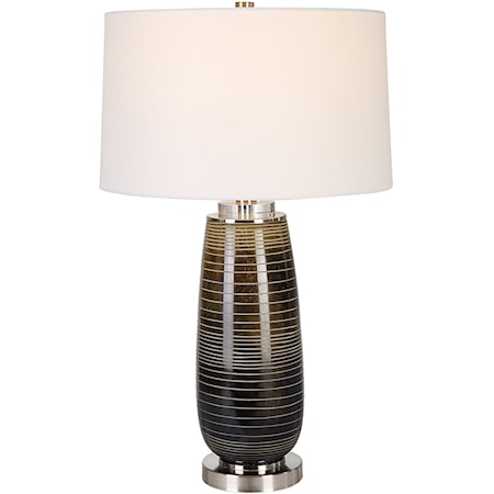 Bronze Table Lamp with White Lamp Shade