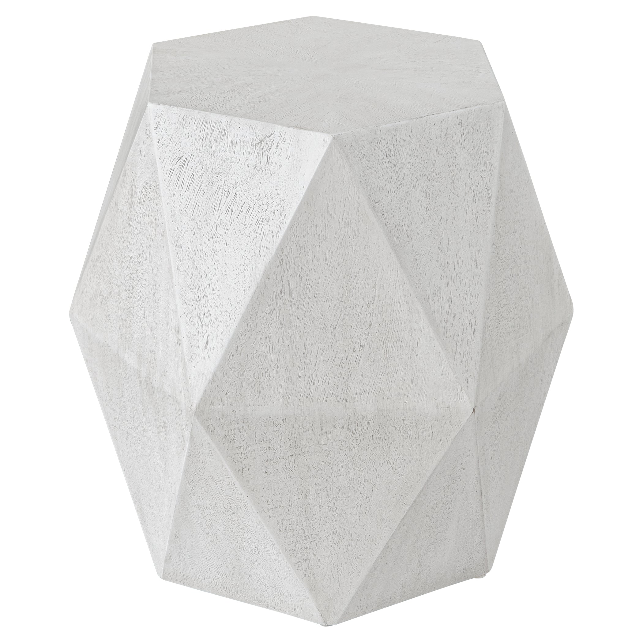 White Geometric Accent Table