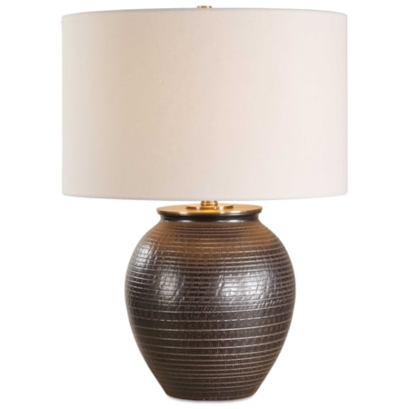 Hawkins Bronze Ribbed Table Lamp
