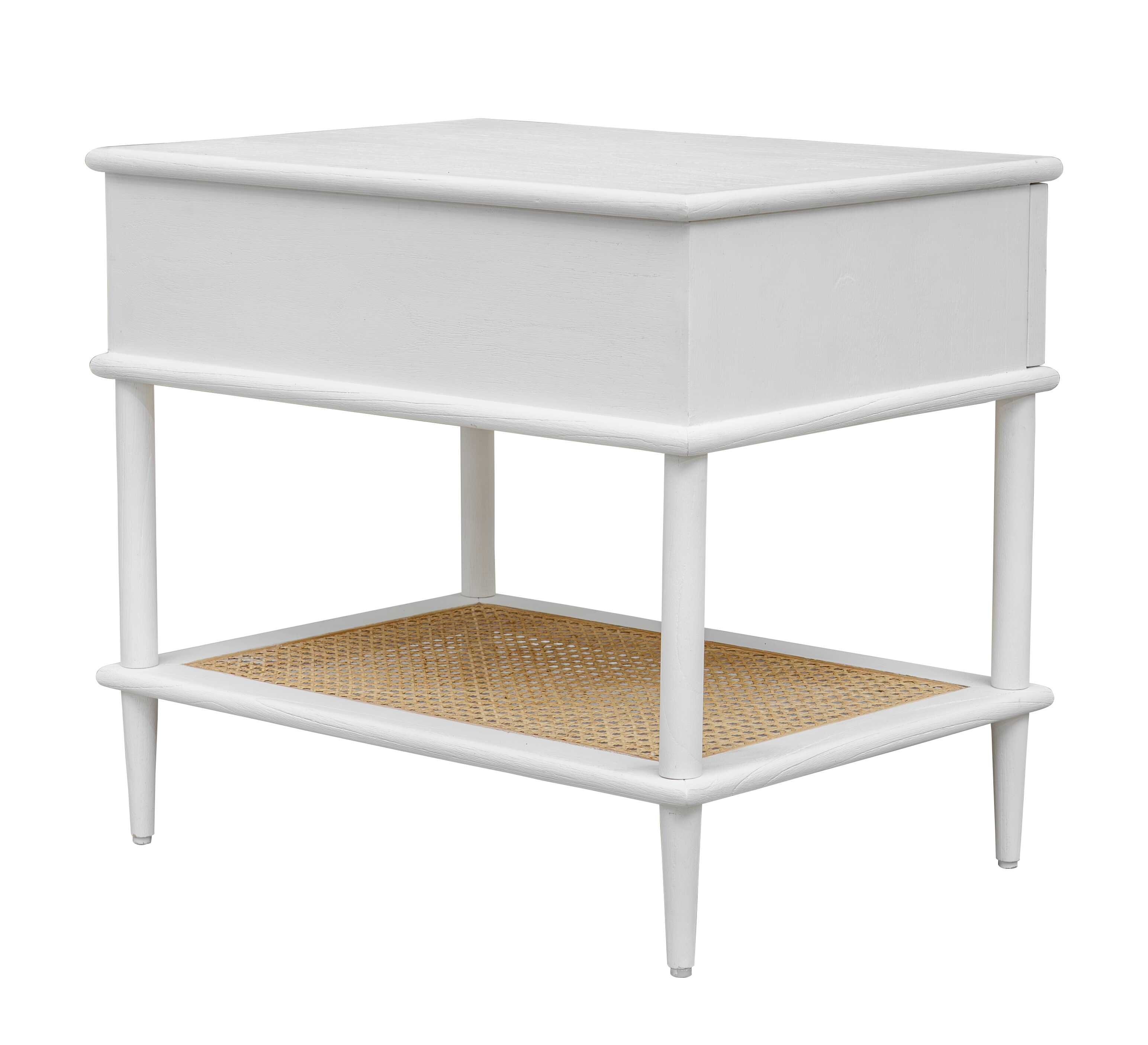 Coast White Rattan Side Table