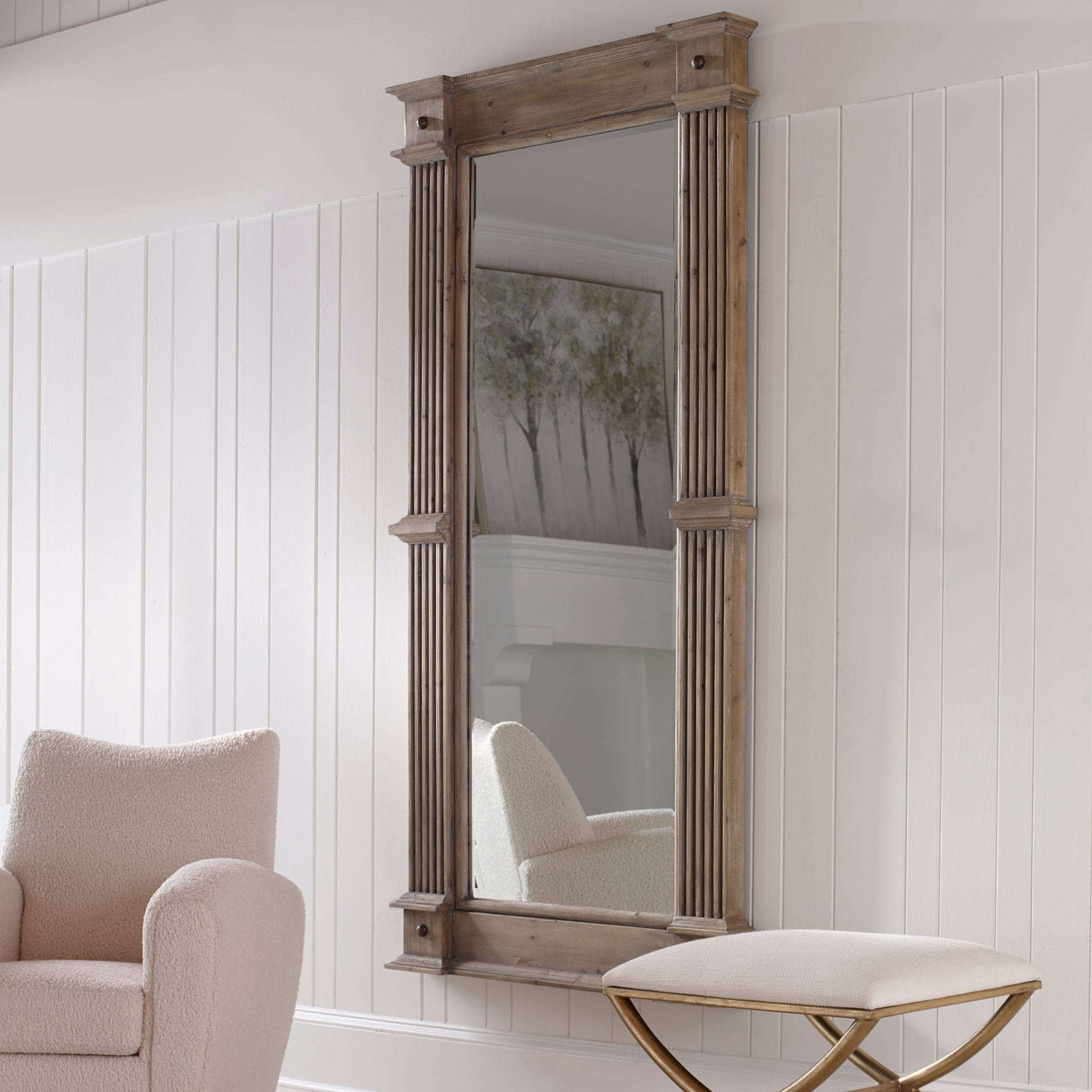 Uttermost McAllister 09799 McAllister Natural Wood Oversized Mirror ...