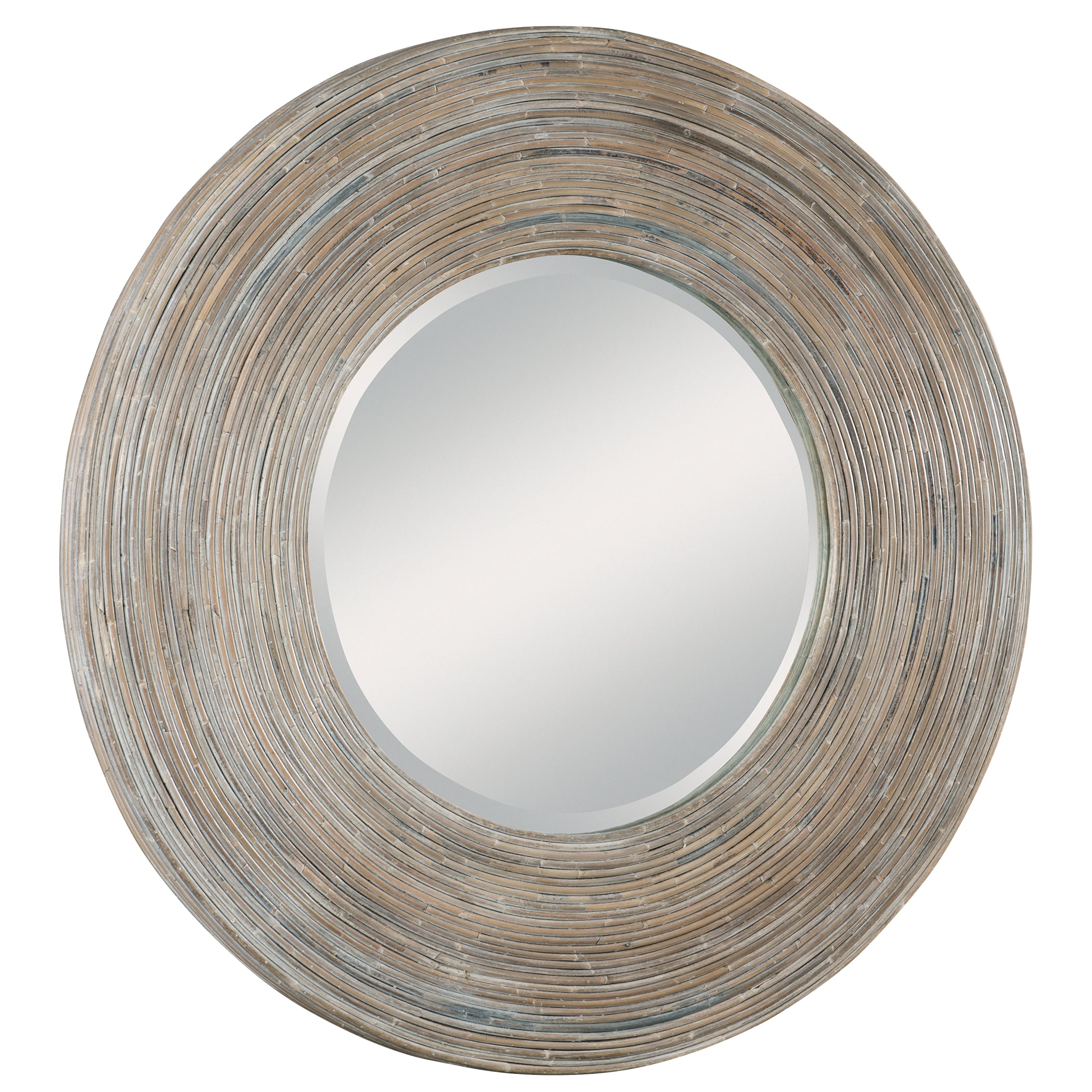 White Washed Round Mirror