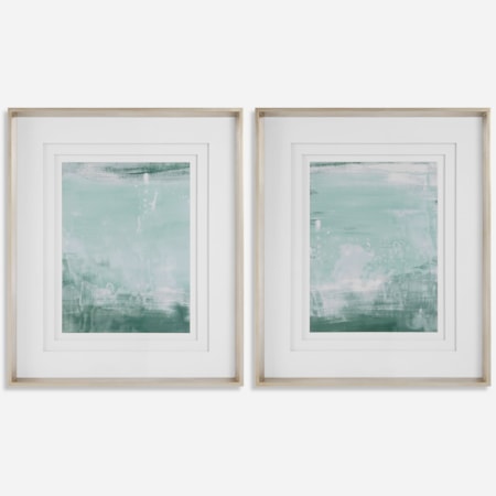 Coastal Patina Modern Framed Prints S/2