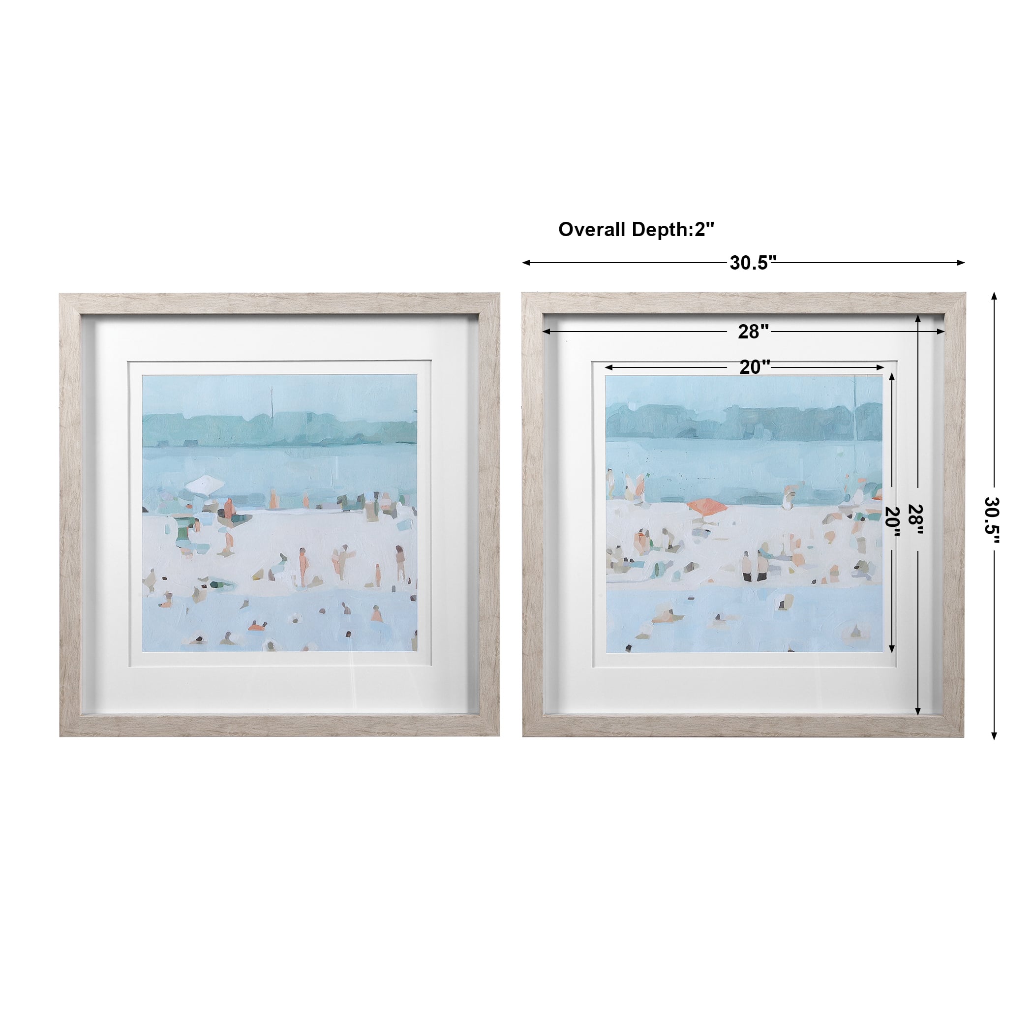 Uttermost Framed Prints Sea Glass Sandbar Framed Prints, Set/2