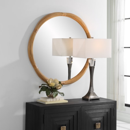 Salina Round Bamboo Mirror