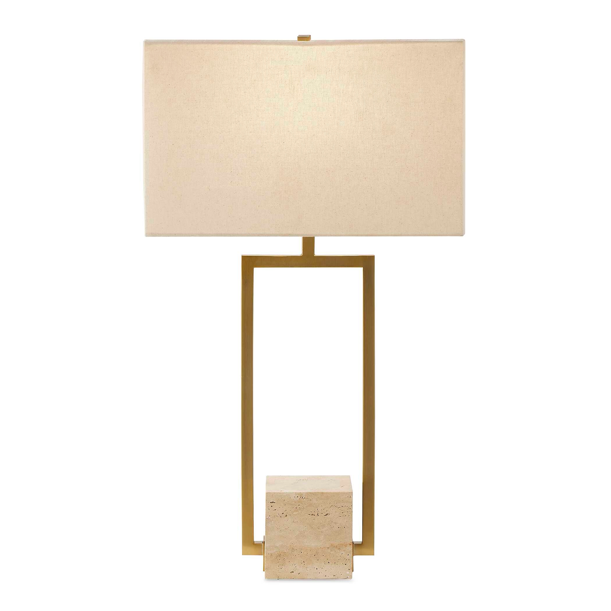 Warrick Modern Travertine Table Lamp