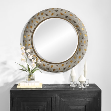 Copper Terrazzo Round Mirror