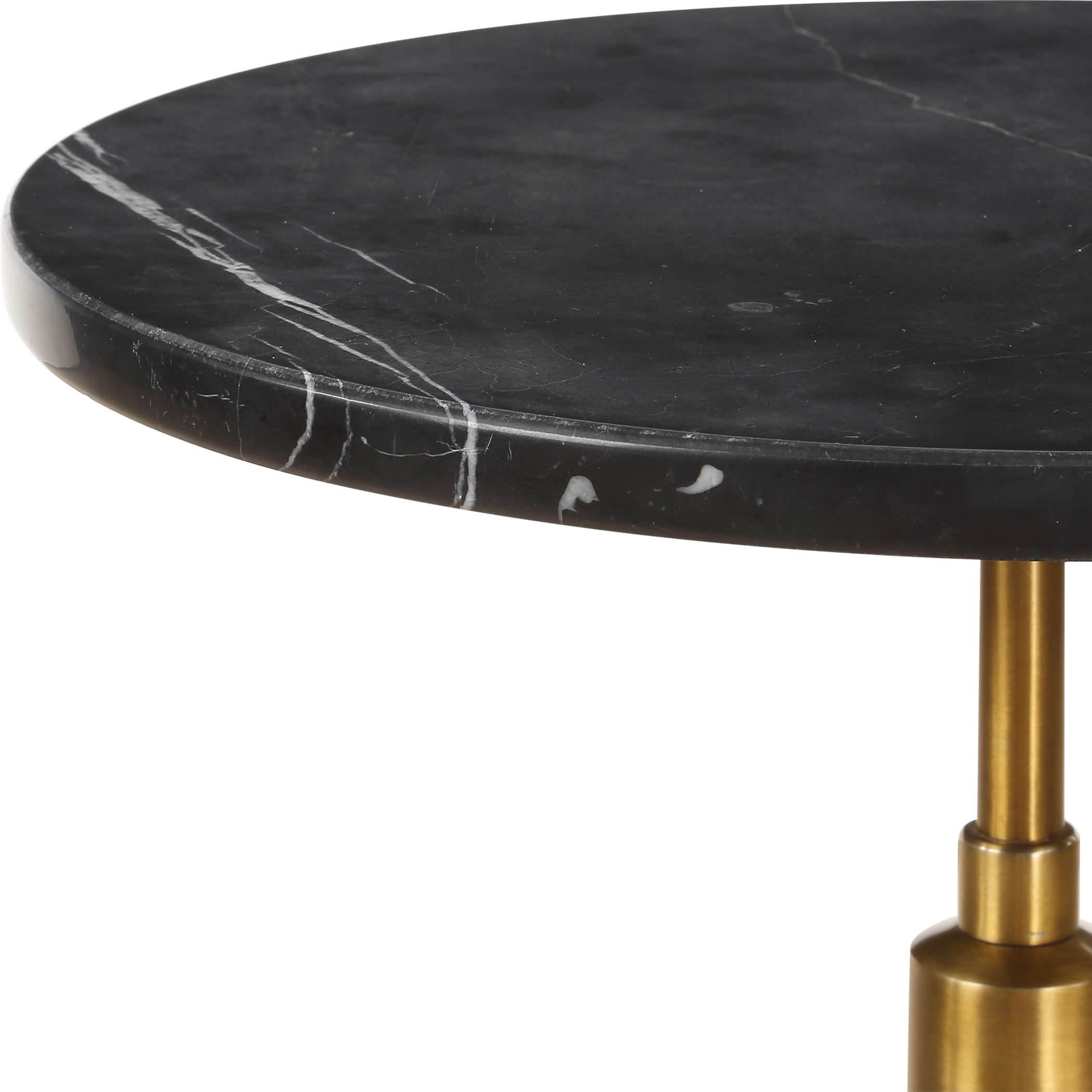 Rosston Black Marble Accent Table