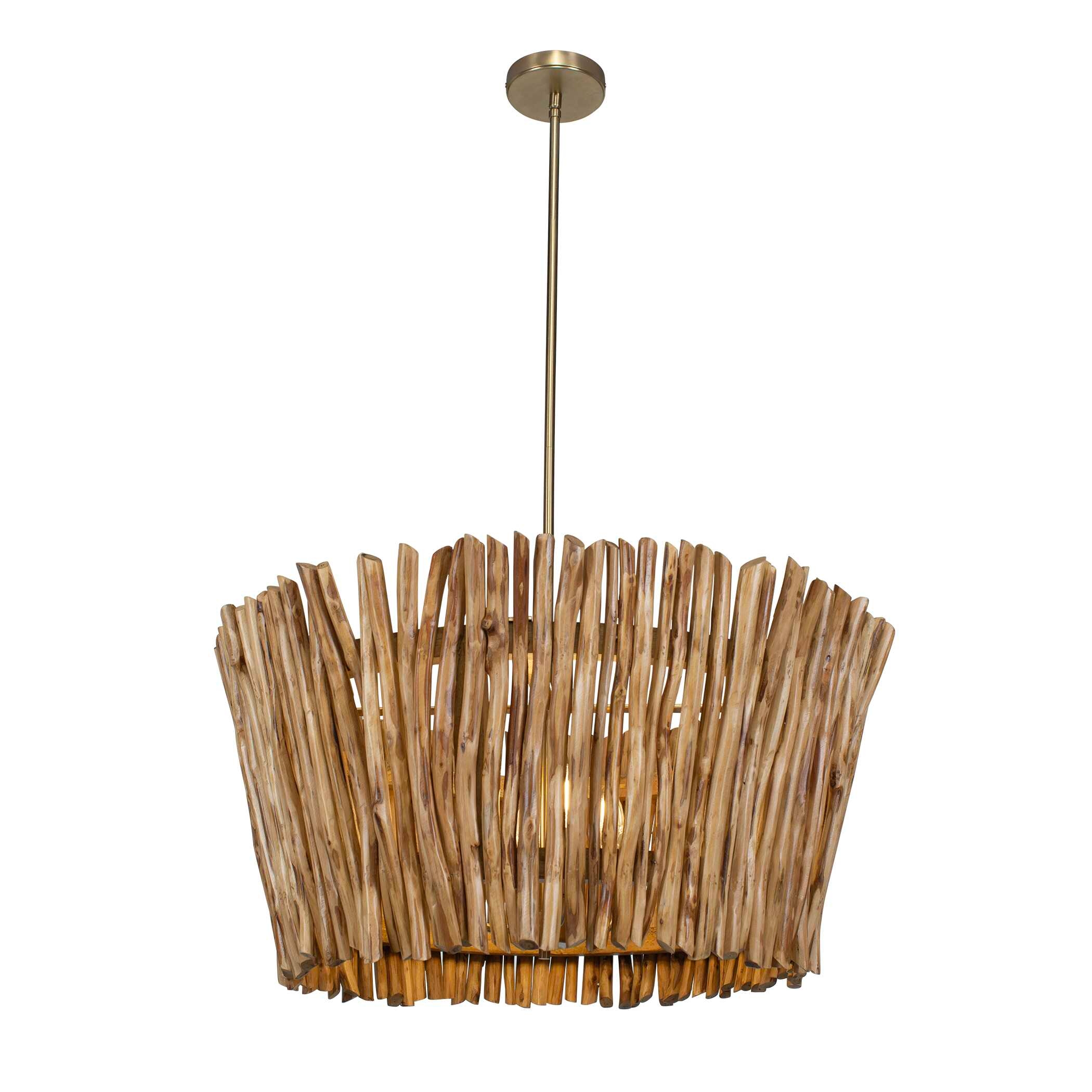 Uttermost Rhea Rhea 4 Light Wood Branch Chandelier