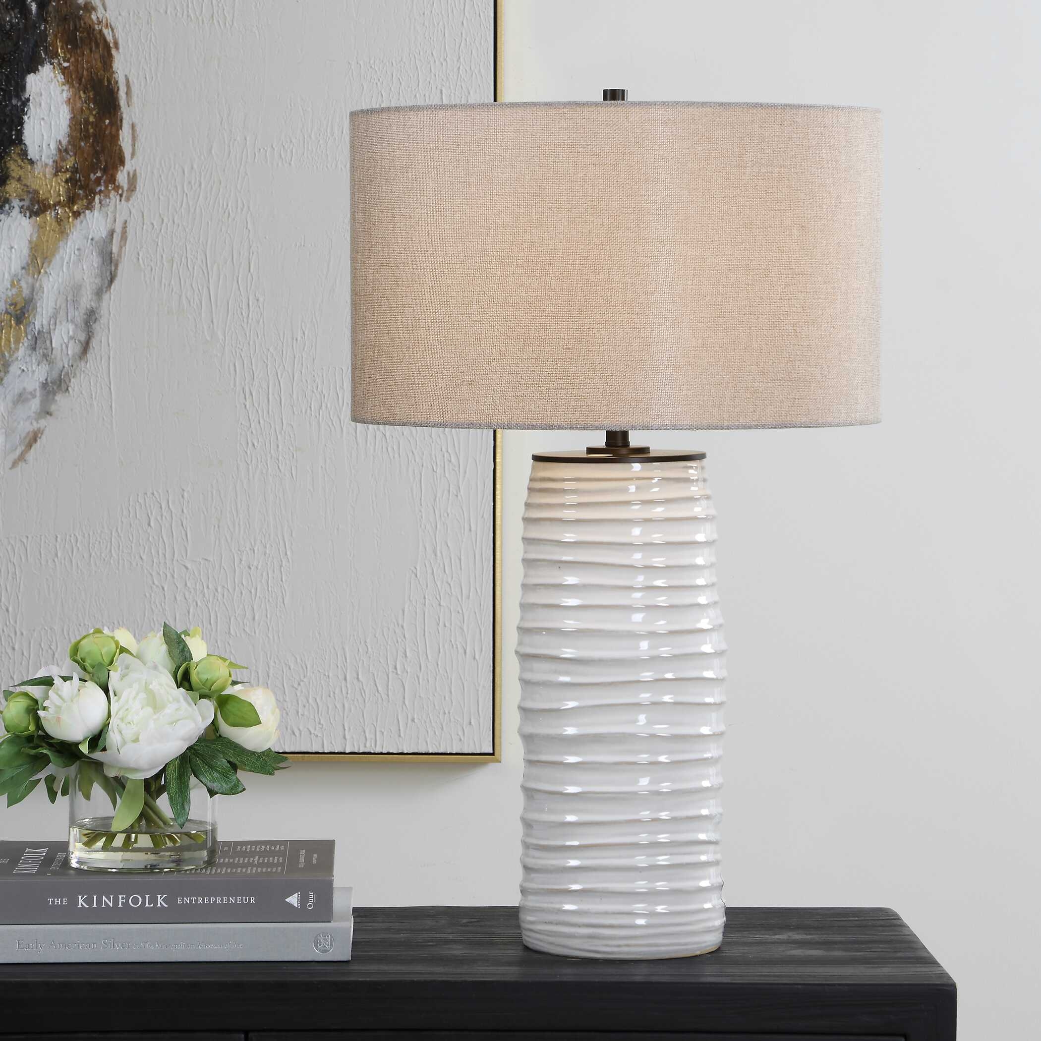 Barat White Ceramic Table Lamp
