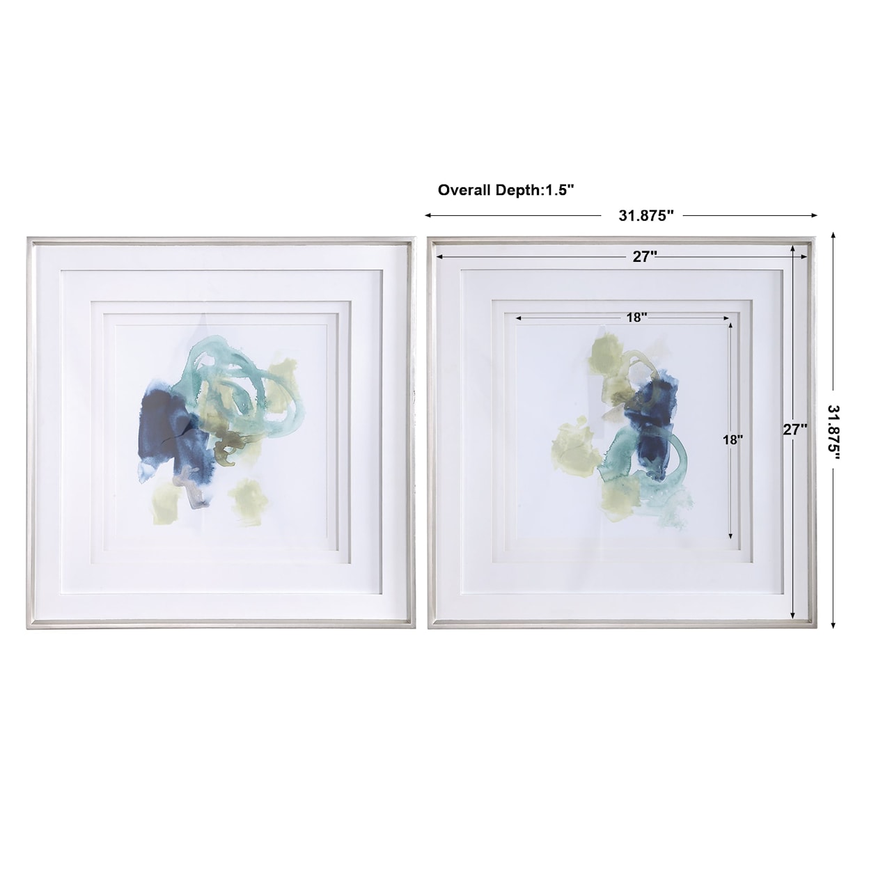Uttermost Framed Prints Integral Motion Framed Prints, Set/2