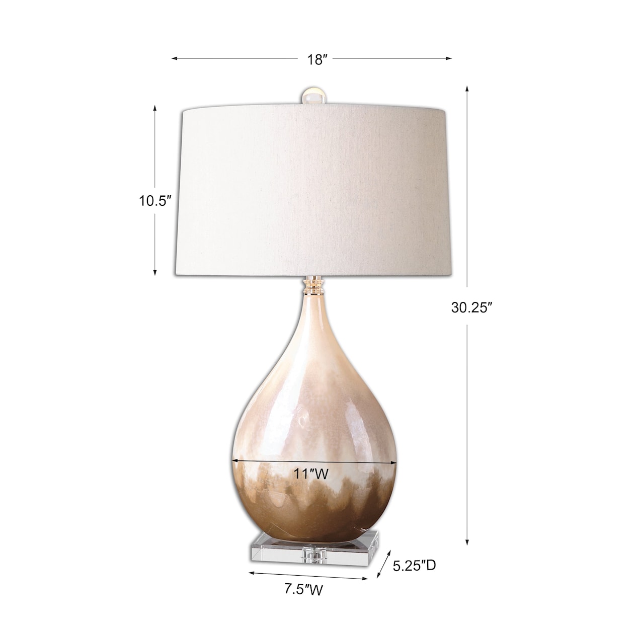 Uttermost Table Lamps Flavian Glazed Ceramic Lamp