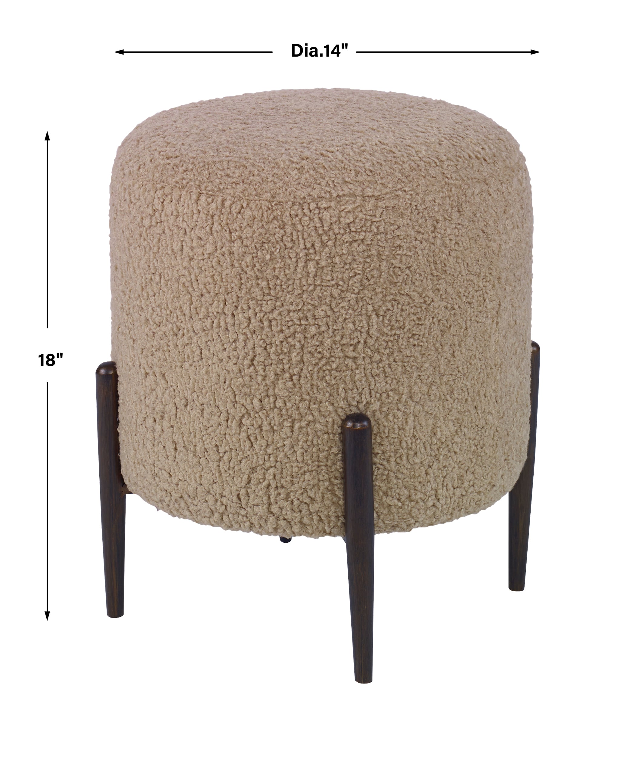 Uttermost Arles Latte Shearling Ottoman