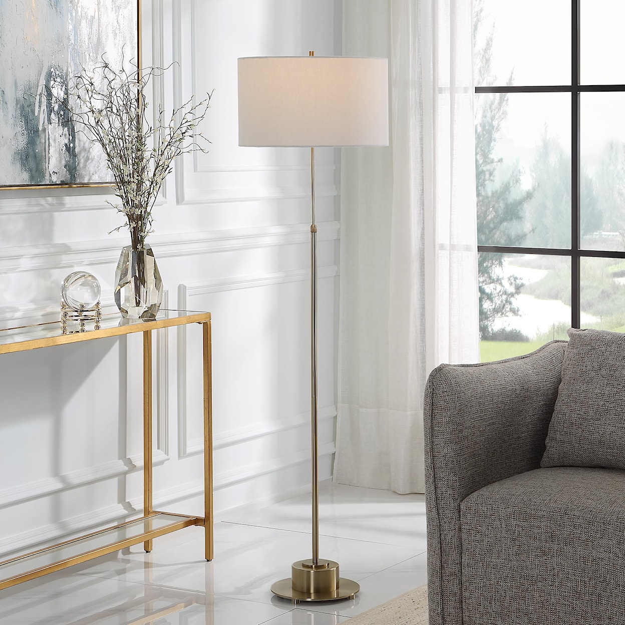 Uttermost Prominence Prominence Brass Floor Lamp