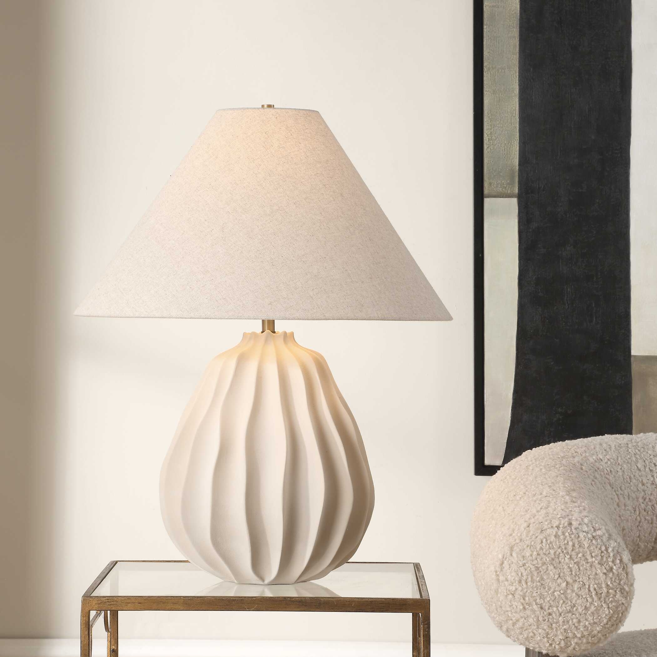 Javary Matte Beige Table Lamp