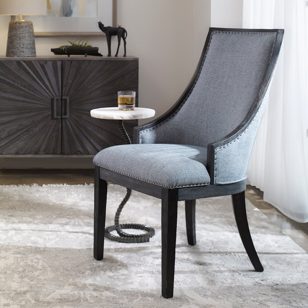 Uttermost Accent Furniture - Accent Chairs Janis Ebony Accent Chair