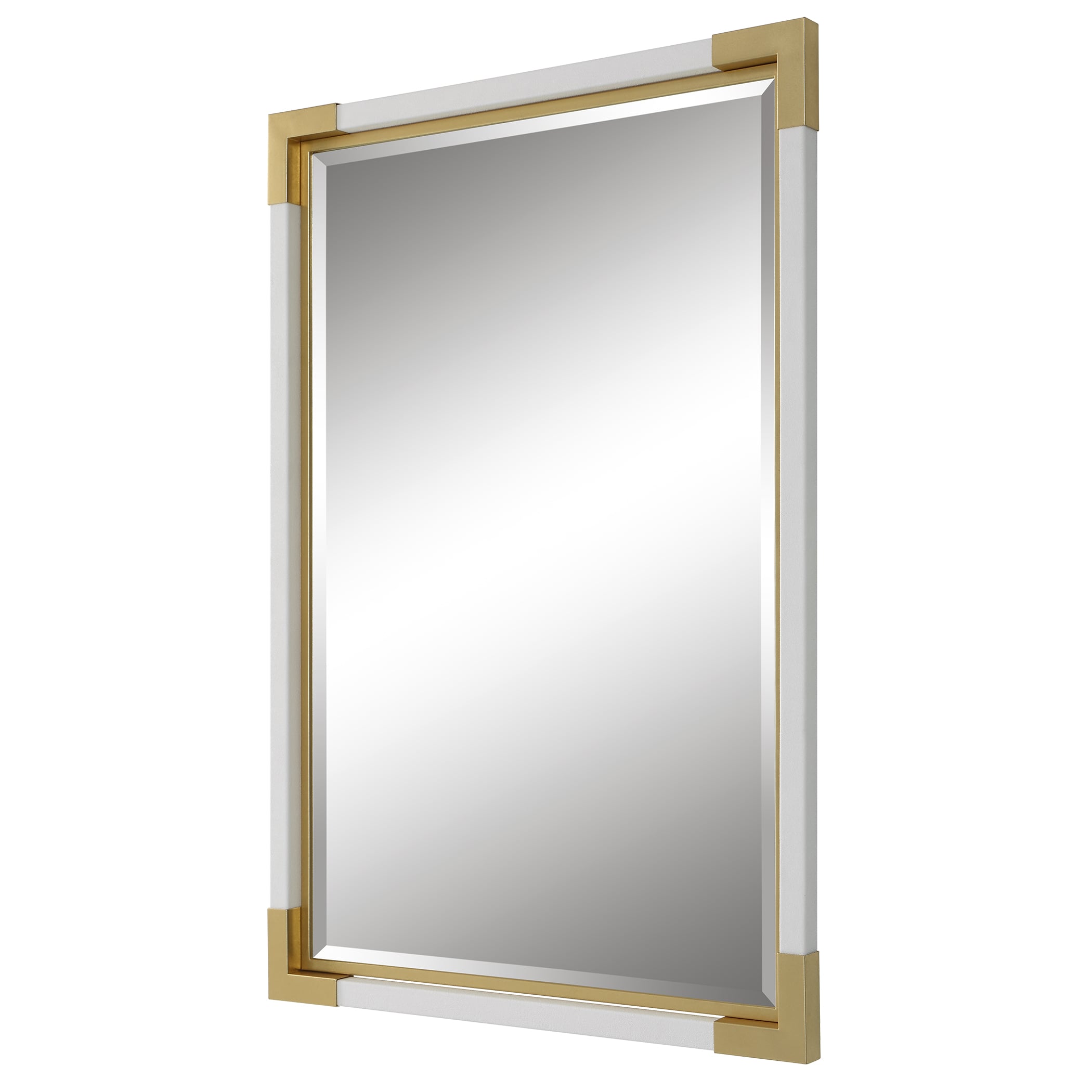 Malik White &amp; Gold Mirror