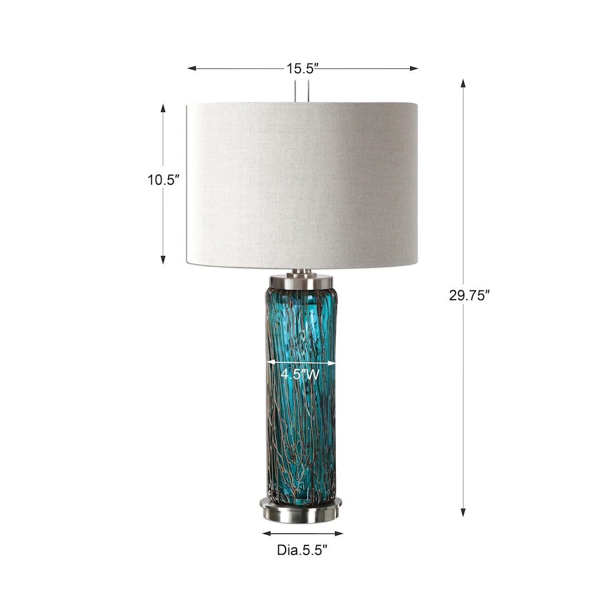 Uttermost Table Lamps Almanzora Blue Glass Lamp